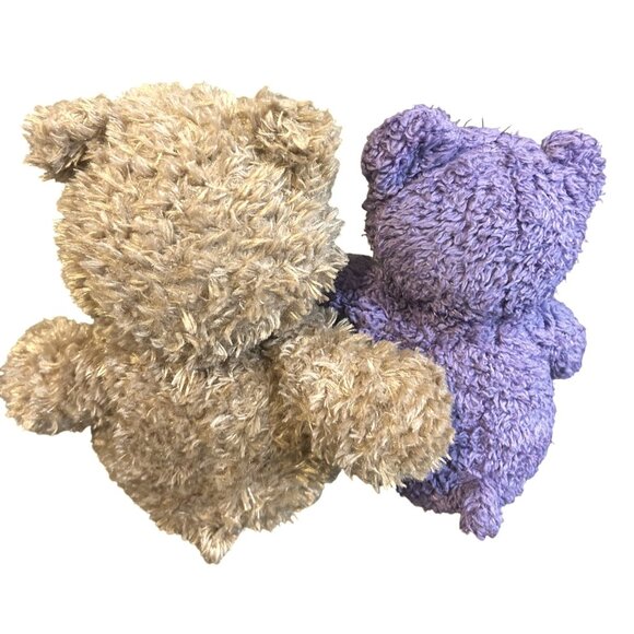 Set Of 2 First & Main Teddy Bears Plush Stuffed Animals Brown 12" & Purple 10" S - Picture 5 of 5